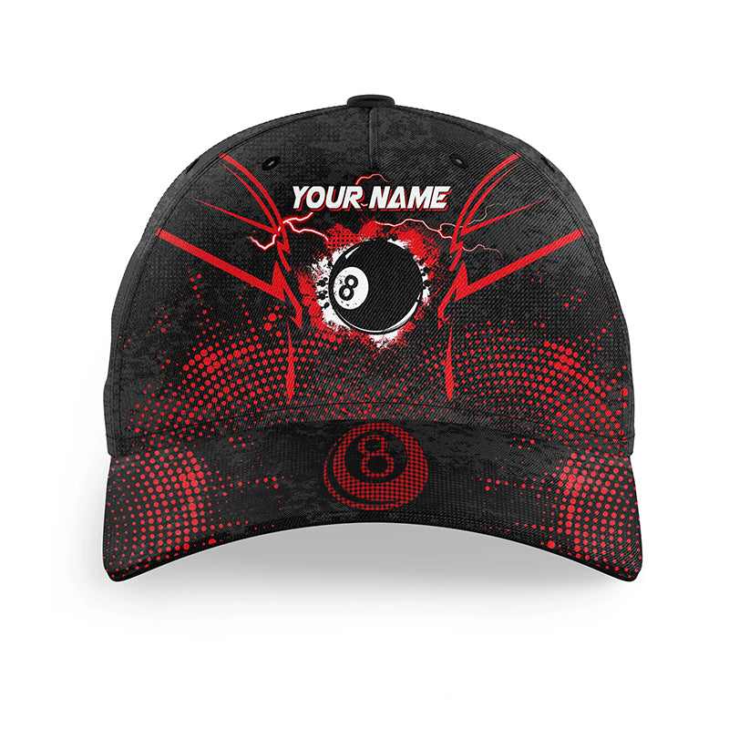 Personalized Red 8 Ball Point 3D Billiard Caps, Best Custom Top Hats Billiards For Pool Lover TDM0946