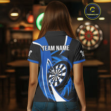 Load image into Gallery viewer, Personalized Blue And Black Darts Shirt For Women Custom Darts League Team Polo &amp; 1/4 Zip Jerseys TDM4405