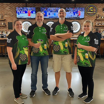 Funny Alligator And Beer Darts Shirt For Women Custom Darts Jersey Polo & 1/4 Zip, Darts Gifts TDM6144