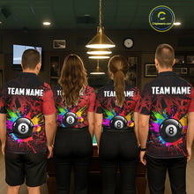 Load image into Gallery viewer, Colorful 8 Ball Pool Billiard Jersey For Men Custom Billiard Team Shirts Polo &amp; Quarter Zip | Red TDM6583