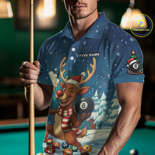 Load image into Gallery viewer, Funny Christmas Reindeer Beer Billiard Shirt For Men Custom 8 &amp; 9 Ball Xmas Pool Team Jersey TDM5061