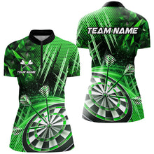 Load image into Gallery viewer, Personalized 3D Glitter Women Darts Shirts Custom Team Dart League Shirts Dart Jerseys |Green TDM3284