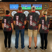 Load image into Gallery viewer, Red Grim Reaper Flame Darts Shirt For Women Custom Skull Darts Jersey Team Polo &amp; Quarter Zip TDM5529