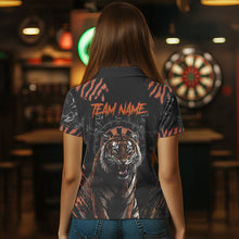 Load image into Gallery viewer, Personalized Tiger Darts Shirt With Pocket Option For Women, Darts Team Jersey TDM3621