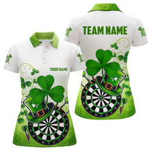 Load image into Gallery viewer, Green Luckiest Shamrock 3D Dartboard Women Dart Shirts Custom St Patrick Day Dart Shirts Team Jerseys TDM3625