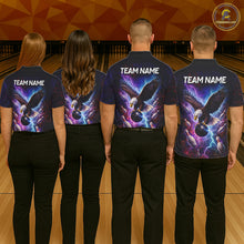 Load image into Gallery viewer, Custom Colorful Thunder Lightning Eagle Bowling Shirt For Men, Bowling Team Jersey Polo &amp; 1/4 Zip TDM6158