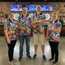 Load image into Gallery viewer, Funny Moose Colorful Graffiti Darts Shirt For Men Custom Darts Team Jersey Polo &amp; 1/4 Zip TDM6397