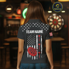 Load image into Gallery viewer, Personalized American Flag Darts Jersey For Women Custom Patriotic Darts Team Polo &amp; 1/4 Zip Shirt TDM5077
