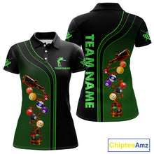 Load image into Gallery viewer, Funny DNA Wine Billiard Shirt For Women Custom Pool Team Shirts, Billiard Jersey Polo &amp; Zip |Green TDM5283