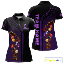 Load image into Gallery viewer, Funny DNA Wine Billiard Shirt For Women Custom Pool Team Shirts, Billiard Jersey Polo &amp; Zip |Purple TDM5284