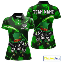 Load image into Gallery viewer, Personalized St Patrick Day 8 Ball Billiard Shirt For Women, Funny Shamrock Luckiest Billiard Jersey TDM5538