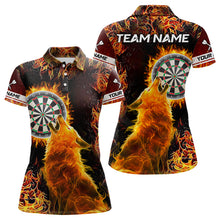 Load image into Gallery viewer, Orange Flame Dartboard Wolf Dart Shirts For Women Custom Dart Jersey Polo &amp; 1/4 Zip, Dart Team Shirts TDM3783