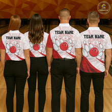 Load image into Gallery viewer, Custom Red Funny Raccoon Bowling Jersey For Men Custom Bowling Shirts Team Polo &amp; Quarter Zip TDM6592