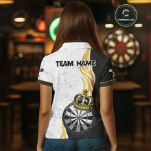 Load image into Gallery viewer, Personalized Dartboard Crown Gold Darts Shirt For Women Custom Darts Team Jersey Polo &amp; 1/4 Zip TDM4653