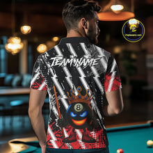 Load image into Gallery viewer, Funny 8 Ball Pool Crown Billiard Shirt For Men Custom Billiard Jersey Team Polo &amp; 1/4 Zip |Red TDM5081