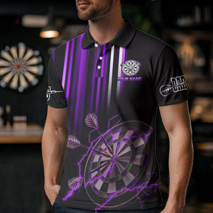 Purple Throwing Skills Loading Custom Dart Shirt For Men With Pocket Option TDM3788
