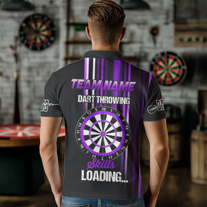 Purple Throwing Skills Loading Custom Dart Shirt For Men With Pocket Option TDM3788