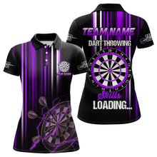 Load image into Gallery viewer, Purple Throwing Skills Loading Custom Dart Shirt For Women With Pocket Option TDM3788