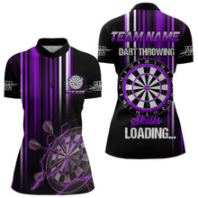 Load image into Gallery viewer, Purple Throwing Skills Loading Custom Dart Shirt For Women With Pocket Option TDM3788