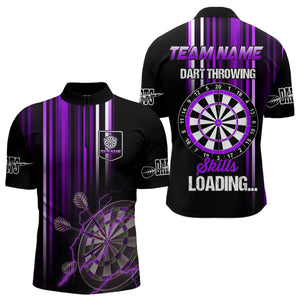 Purple Throwing Skills Loading Custom Dart Shirt For Men With Pocket Option TDM3788