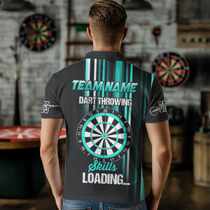 Turquoise Throwing Skills Loading Custom Dart Shirt For Men, Pocket Option TDM3789