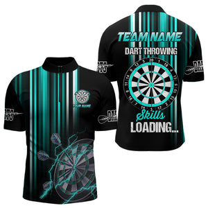 Turquoise Throwing Skills Loading Custom Dart Shirt For Men, Pocket Option TDM3789