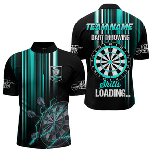 Turquoise Throwing Skills Loading Custom Dart Shirt For Men, Pocket Option TDM3789
