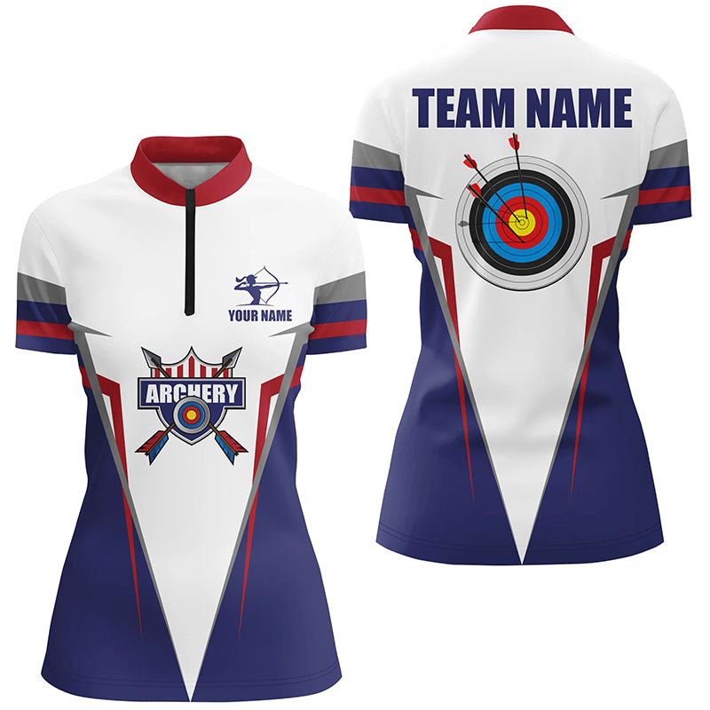 Customized Archery Jerseys Women Quarter-Zip Shirts  Custom Gifts For Archery Team Lover TDM0430