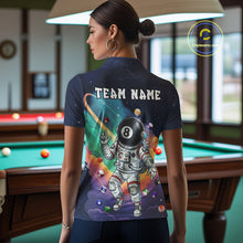 Load image into Gallery viewer, Funny Colorful 8 Ball Billiard Shirt Astronaut In Space For Women Custom Billiard Team Jersey TDM5312