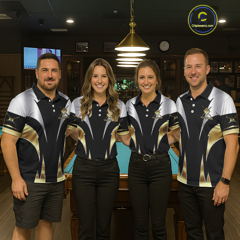 Personalized Crown 9 Ball Billiard Shirt For Women Custom Billiard Tournament Pool Team Jersey |Gold TDM5572