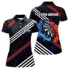 Load image into Gallery viewer, Personalized Blue And Red Darts Line And Dotted Design Dart Shirts For Women Lightning Dart Jerseys TDM3649