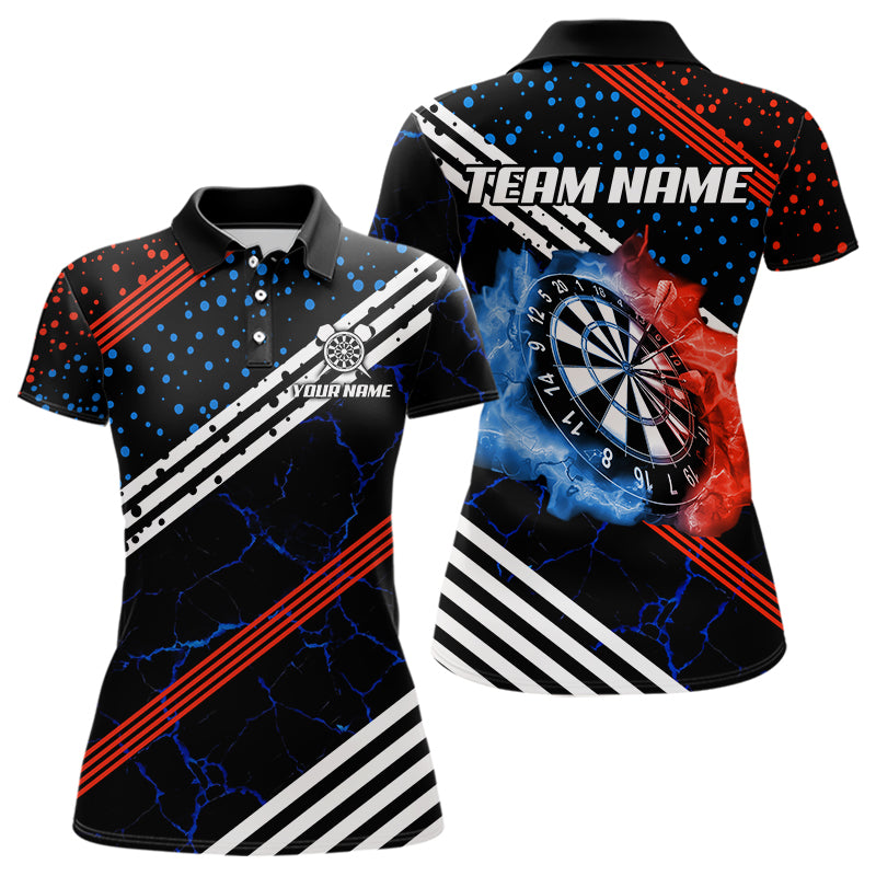 Personalized Blue And Red Darts Line And Dotted Design Dart Shirts For Women Lightning Dart Jerseys TDM3649