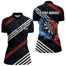 Load image into Gallery viewer, Personalized Blue And Red Darts Line And Dotted Design Dart Shirts For Women Lightning Dart Jerseys TDM3649