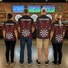 Load image into Gallery viewer, Red Dartboard Butterfly Skull Darts Shirt For Women Custom Darts League Team Jersey Polo &amp; 1/4 Zip TDM5583