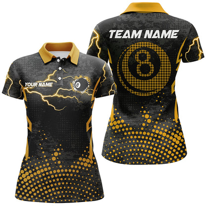 Personalized Yellow 8 Ball Point Billiard Women Jerseys Shirts Best Custom Billiards Apparel Clothing TDM1912