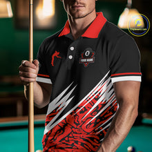 Load image into Gallery viewer, Personalized 8 Ball Billiard Jersey For Men Custom Black And Red Pool Team Shirt Polo &amp; 1/4 Zip TDM5108