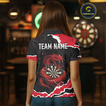 Load image into Gallery viewer, Black And Red Dartboard Cobra Snakes Darts Polo &amp; 1/4 Zip Custom Darts Shirt For Women, Darts Jersey TDM5336