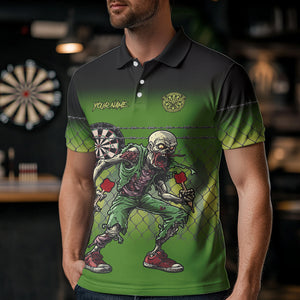 Funny Zombie Dart Shirt With Pocket Option For Men Custom Dart Team Jerseys TDM3805