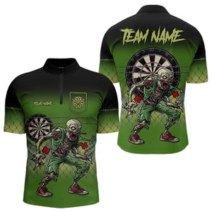 Funny Zombie Dart Shirt With Pocket Option For Men Custom Dart Team Jerseys TDM3805