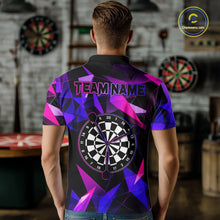 Load image into Gallery viewer, Custom Darts Shirts For Men, Pink And Purple Geometric Darts League Team Jersey Polo &amp; Quarter Zip TDM6628