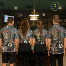 Load image into Gallery viewer, Personalized Vintage American Flag Lion Billiard Shirt For Women, 8 Ball Pool Billiard Team Jerseys TDM5591