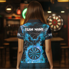 Load image into Gallery viewer, Blue Flaming Custom Eagle Dart Shirt For Women, Thunder Lightning Dart Jersey TDM3507
