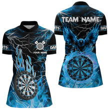 Load image into Gallery viewer, Blue Flaming Custom Eagle Dart Shirt For Women, Thunder Lightning Dart Jersey TDM3507