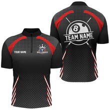 Load image into Gallery viewer, Personalized Billiard Tournament Pool Shirts For Men, Best Custom 8 Ball Billiard Team Jerseys |Red TDM2131