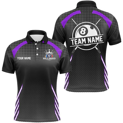 Personalized Billiard Tournament Pool Shirts For Men, Best 8 Ball Billiard Team Jerseys |Purple TDM2133