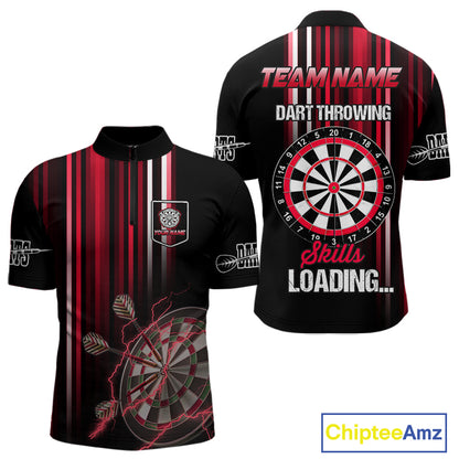 Red Throwing Skills Loading Custom Darts Shirt For Men With Pocket Option TDM4702