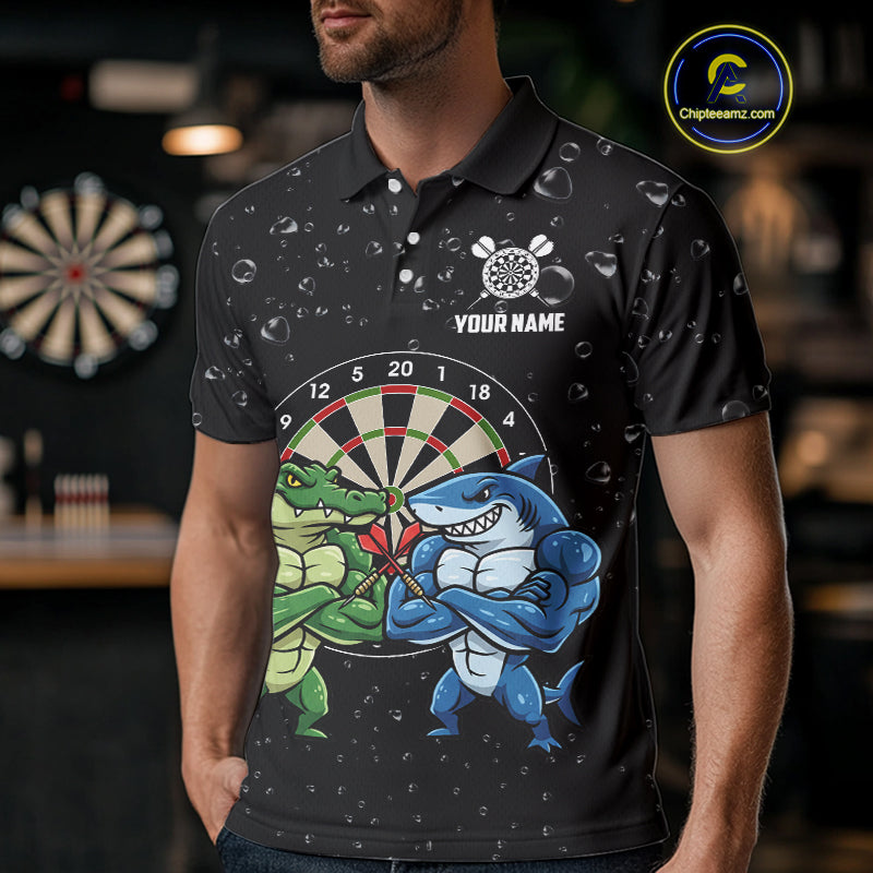 Personalized Funny Shark And Alligator Darts Shirt For Men Custom Darts Team Jersey, Darts Gifts TDM4900