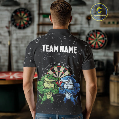 Personalized Funny Shark And Alligator Darts Shirt For Men Custom Darts Team Jersey, Darts Gifts TDM4900
