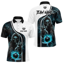 Load image into Gallery viewer, Blue Cyan Grim Reaper 3D  Billiard Shirts For Men Custom Lightning 8 Ball Pool Billiard Jerseys TDM3347