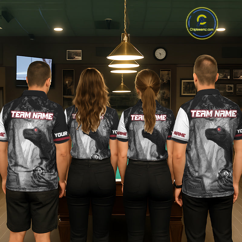 Personalized 8 Ball Pool Sauropod Billiard Shirts For Men Custom Billiard Team Jerseys |Red TDM5606